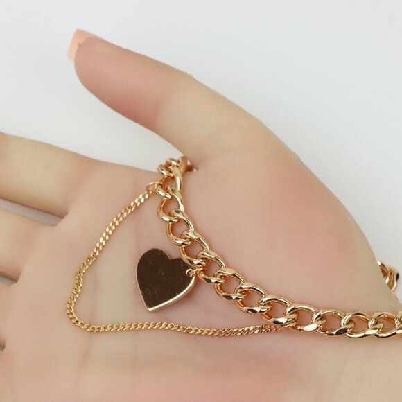 Chunky Heart Pendant Rose Gold Necklace, XPNL0254 - Picture 3 of 12